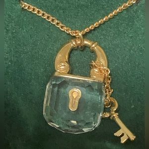 AUTHENTIC Swarovski Crystal Lock and Key Necklace